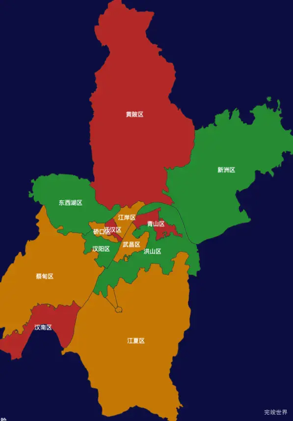 echarts武汉市地区地图geoJson数据